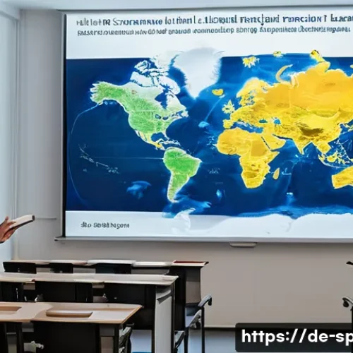 Home 33 라틴어와 스페인어의 관계 - A detailed historical classroom scene in a modern German university lecture hall, where a professor ...